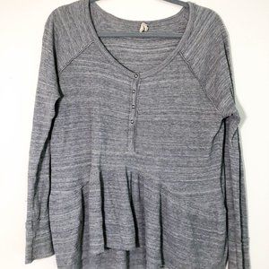 Gray Sweater Tunic with Peplum Bottom